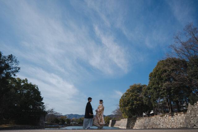 広島城でのウェディングフォト